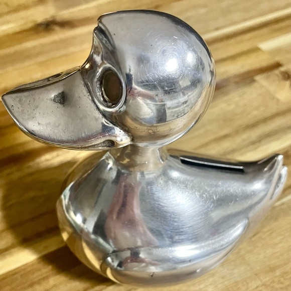 Vintage Silver Plate Denmark DUCK Piggy Bank Figure 1950’s - Picture 2 of 9